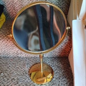 Vintage Brass Makeup Magnifying Mirror
